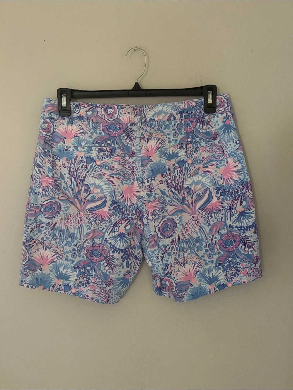 Talbots Abstract Print Chino Shorts Size 10 Tropical Vacation Preppy Coastal